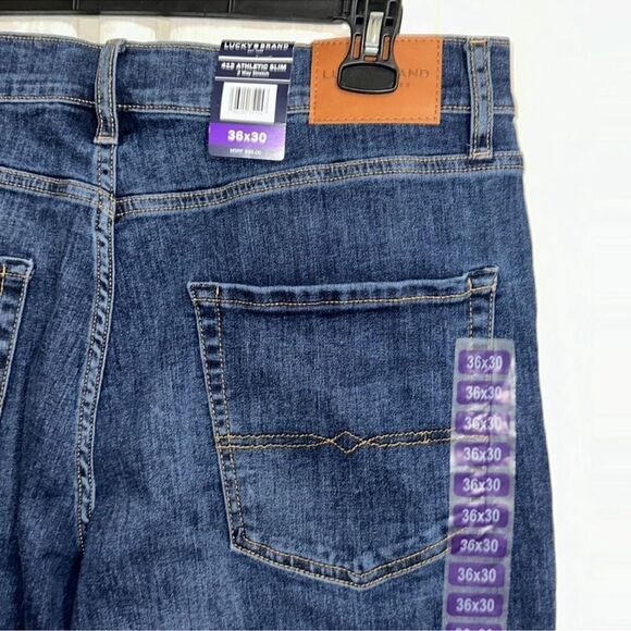 Lucky Brand 36 x 30 412 Athletic Slim Blue Stark Jeans - Picture 9 of 14